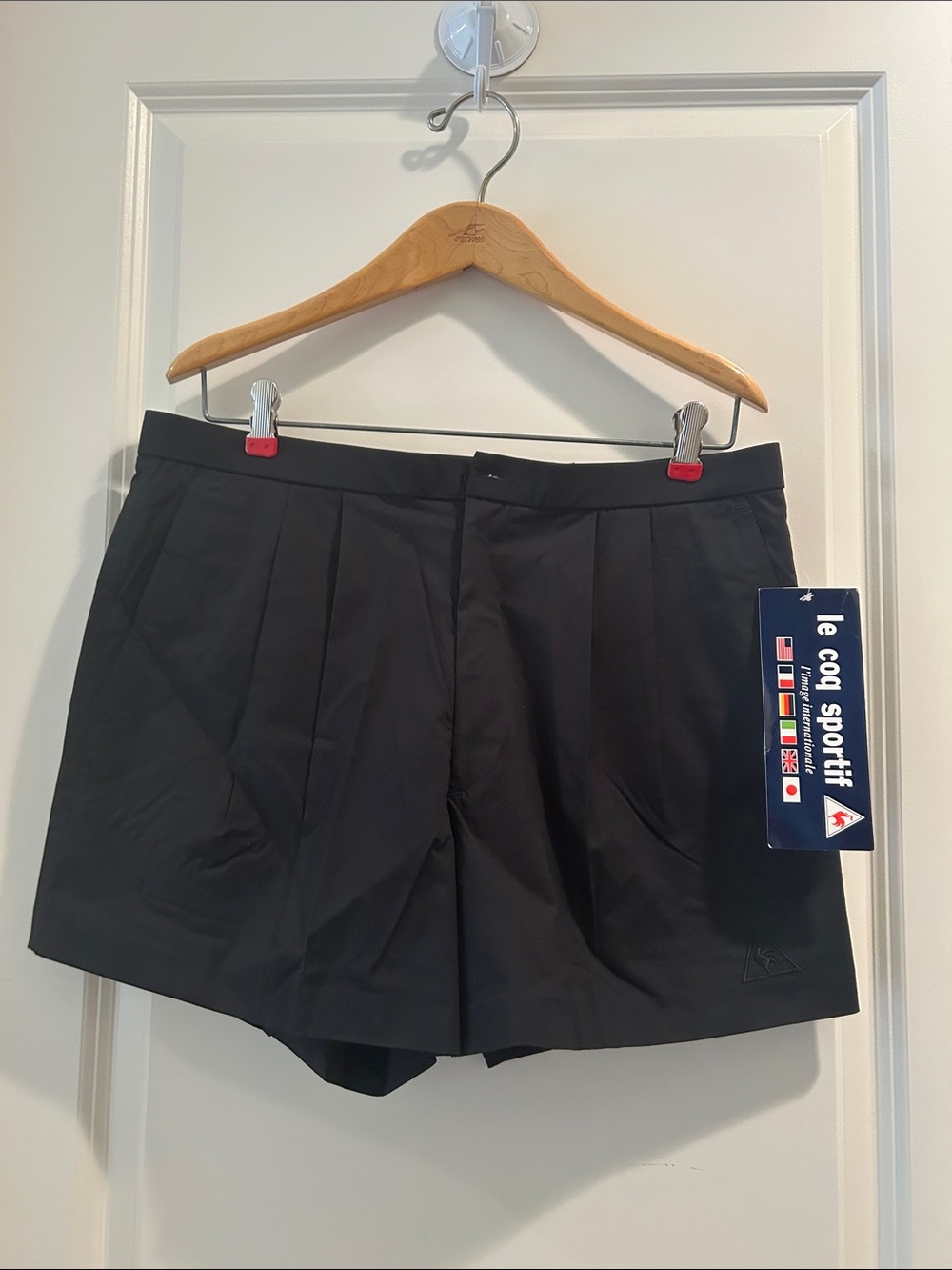 Le Coq Sportif Pleated Shorts logo/pockets golf tennis sport preppy men size 34